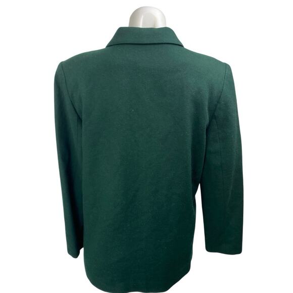 Sag Harbor 100% Wool Green Notch Collar Button Long Sleeve Blazer Coat Jacket 8 - Picture 2 of 4